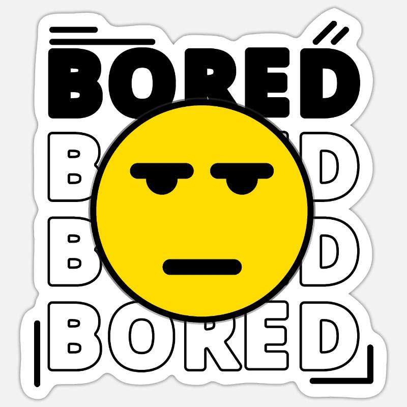 Bored Face Sticker size S (10 x 10 cm)