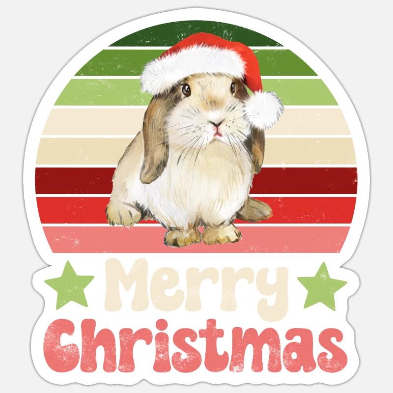 Rabbit Rabbit Christmas - Sticker size S (10 x 10 cm) - white matte