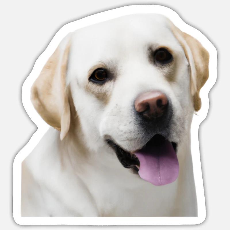 Labrador Retriever - Sticker taille S (10 x 10 cm) - blanc mat