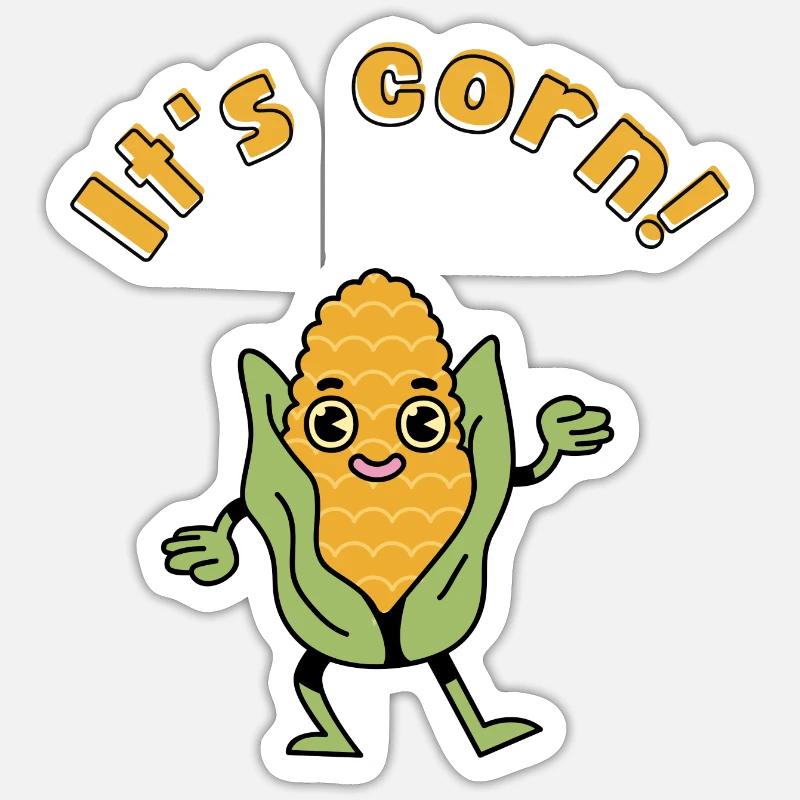It's corn - ein cornstatisches Design - Sticker Größe S (10 x 10 cm) - Mattweiß