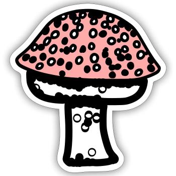 Fungus Mushrooms Poisonous Mycology Earthy Vector 1 - Sticker size S (10 x 10 cm) - white matte - Front