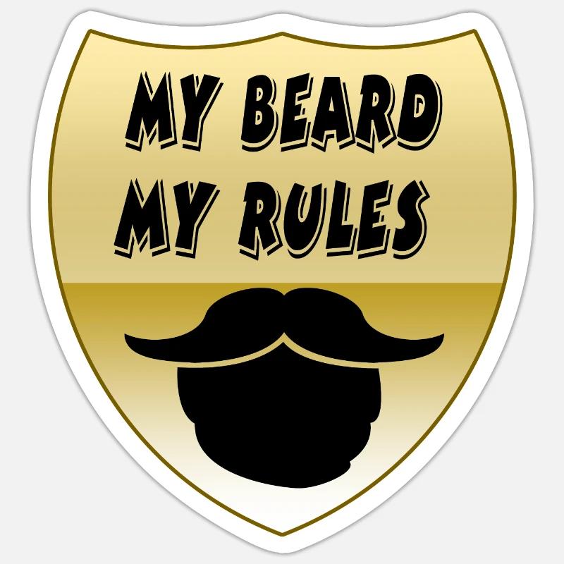 Barbe - Sticker taille S (10 x 10 cm) - blanc mat