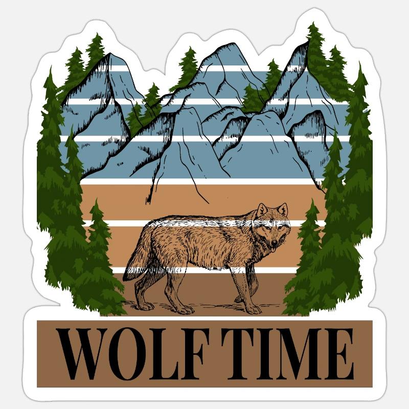 LE TEMPS DU LOUP - Sticker taille S (10 x 10 cm) - blanc mat