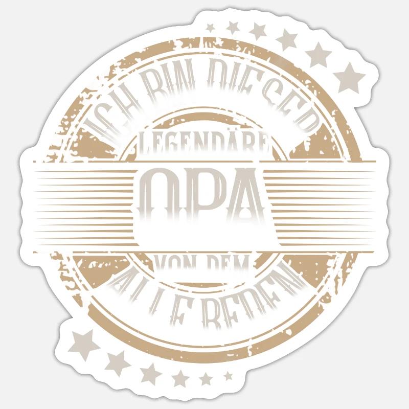 Opa - Sticker Größe S (10 x 10 cm) - Mattweiß