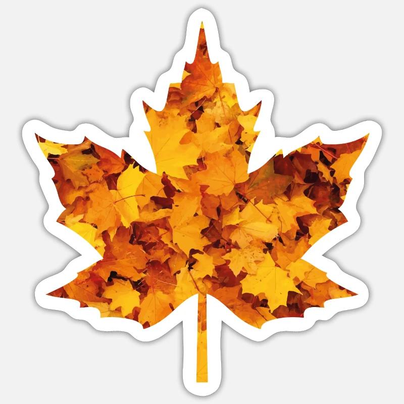 Maple leaf - Sticker size S (10 x 10 cm) - white matte