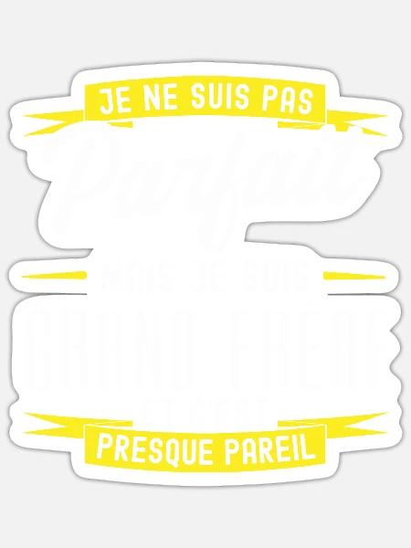 cadeau grand-frère / pas parfait mais grand-frère - Sticker taille S (10 x 10 cm) - blanc mat