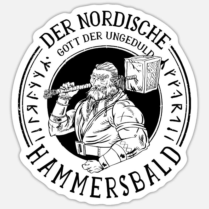Vikinger Hammersbald - Sticker Größe S (10 x 10 cm) - Mattweiß