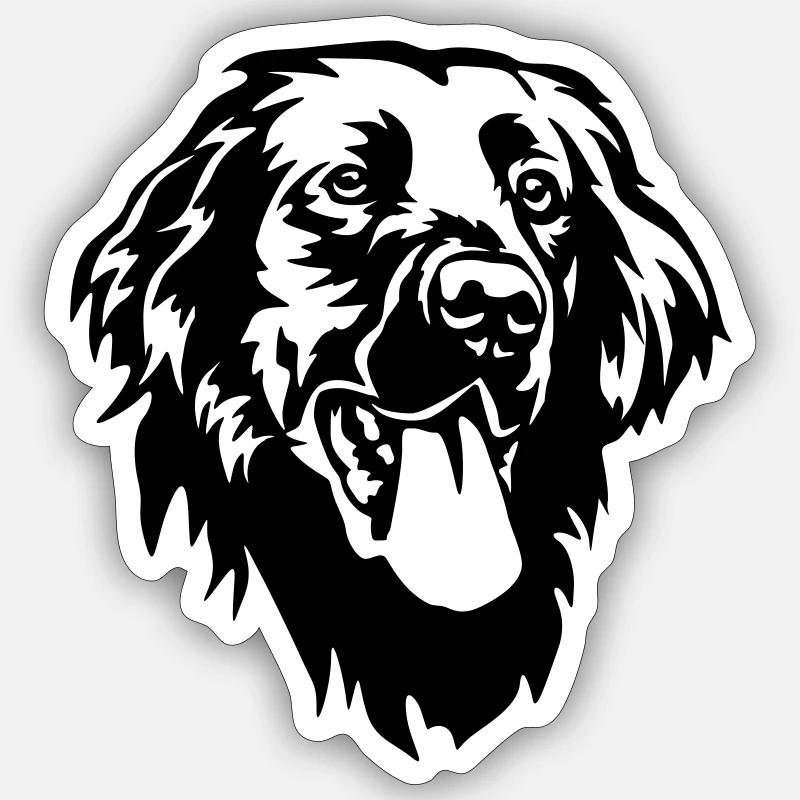 Flat-coated Retriever Head - Sticker size S (10 x 10 cm) - white matte