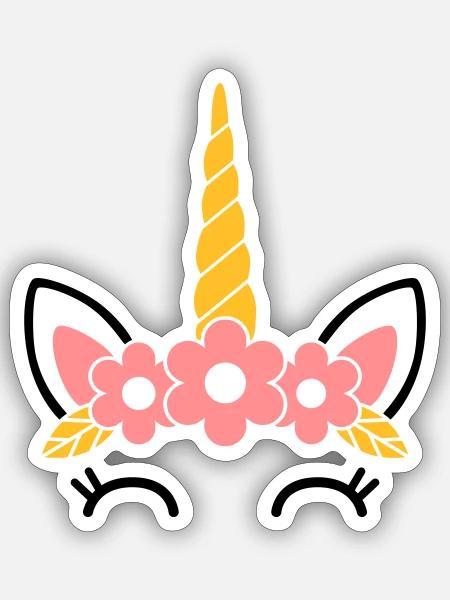 Queen of Flowers: The Majestic Unicorn - Sticker size S (10 x 10 cm) - white matte