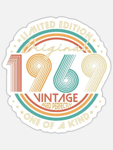 1969 Original Jahrgang Vintage Retro Geburtstag - Sticker Größe S (10 x 10 cm) - Mattweiß