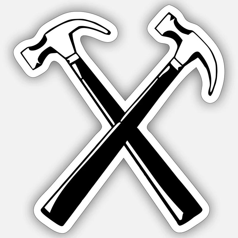 Hammer - Sticker size S (10 x 10 cm) - white matte