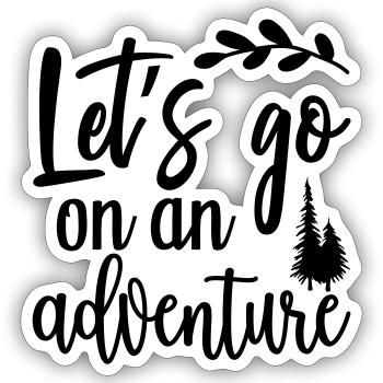 20 laisse partir à l’aventure - Sticker taille S (10 x 10 cm) - blanc mat - Devant