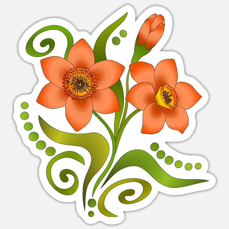 Fleur - Sticker taille S (10 x 10 cm) - blanc mat