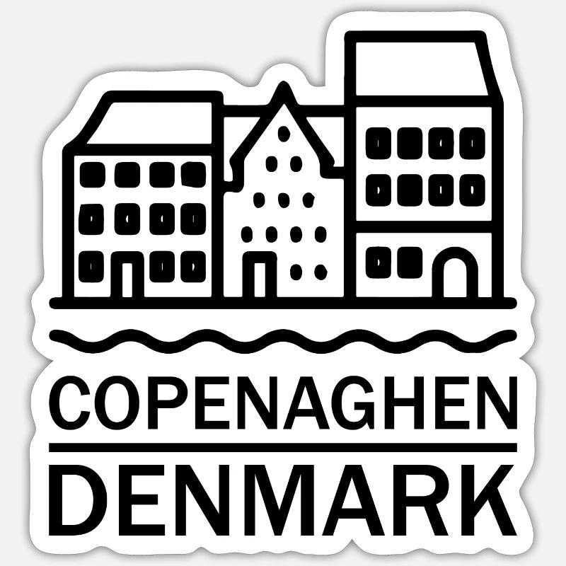 Copenhague Sticker taille S (10 x 10 cm)