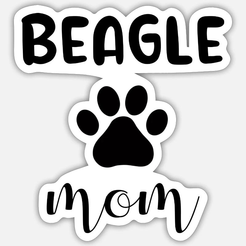 Beagle Mom - Sticker Größe S (10 x 10 cm) - Mattweiß