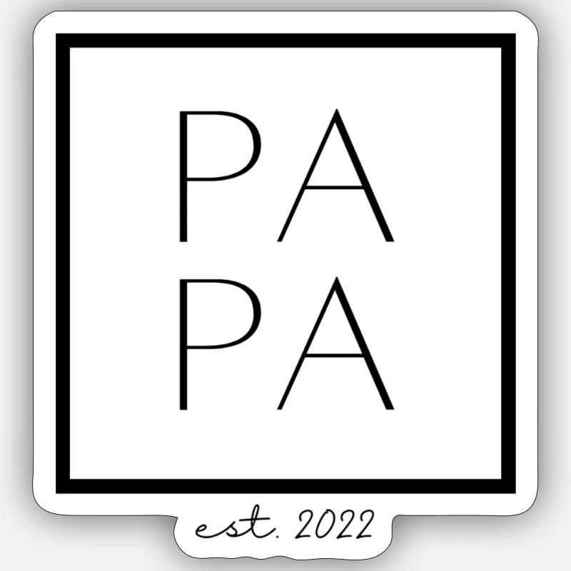2022 gewordener oder auch established Vater (Papa) - Sticker Größe S (10 x 10 cm) - Mattweiß