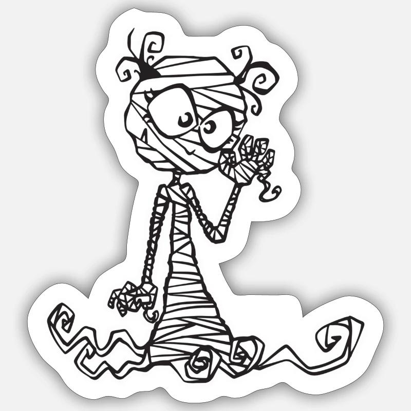 Vampir-Mumie - Sticker Größe S (10 x 10 cm) - Mattweiß