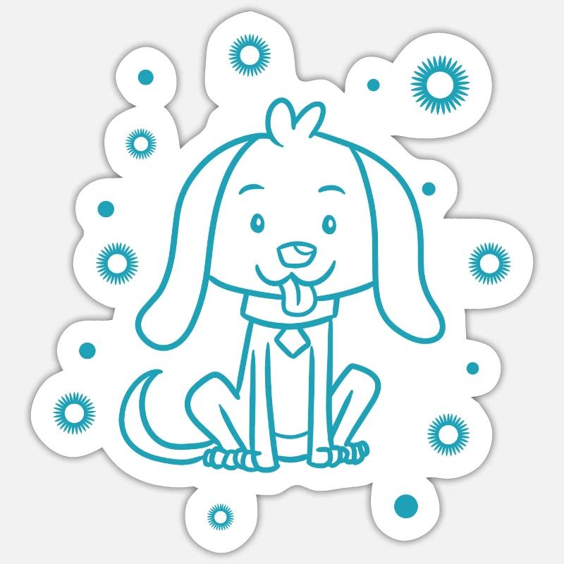 small cuddly dog Sticker size S (10 x 10 cm)