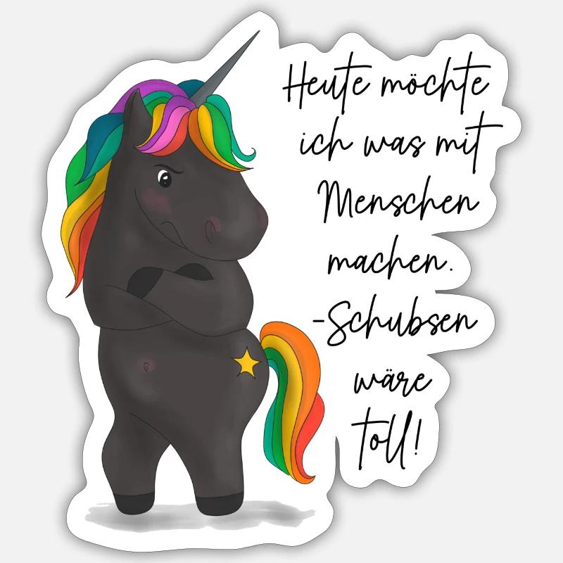 Einhorndrache mit Regenbogenmähne - Sticker Größe S (10 x 10 cm) - Mattweiß