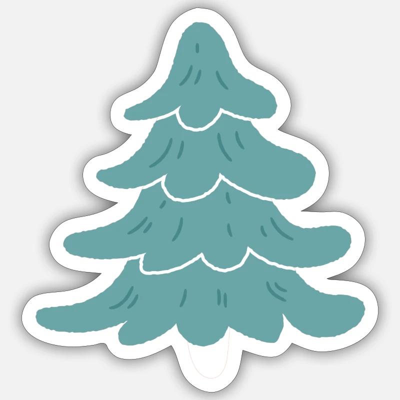 beau sapin de Noël - Sticker taille S (10 x 10 cm) - blanc mat
