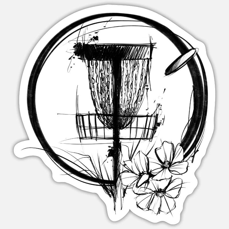 DiscGolf 2 - Sticker Größe S (10 x 10 cm) - Mattweiß