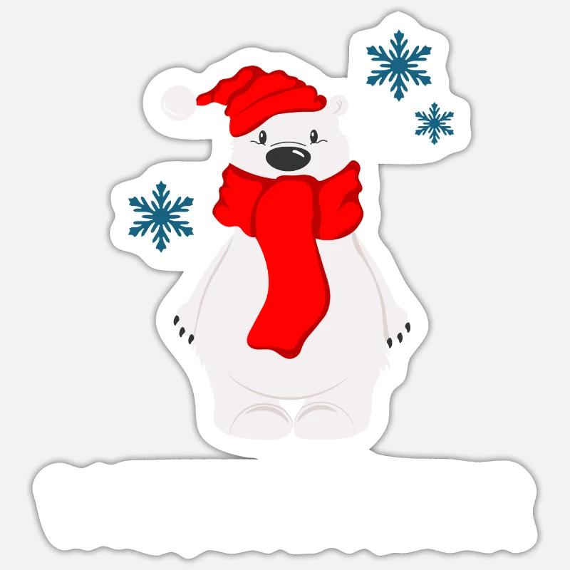 Eisbader Winterbader Polar Eisbär Winterschwimmen - Sticker Größe S (10 x 10 cm) - Mattweiß