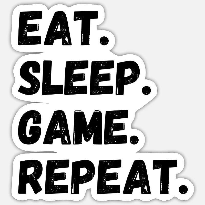 Manger le jeu de sommeil Répéter Sticker taille S (10 x 10 cm)