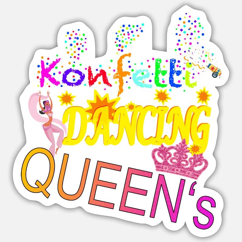 Confetti Dancing Queens - Sticker size S (10 x 10 cm) - white matte