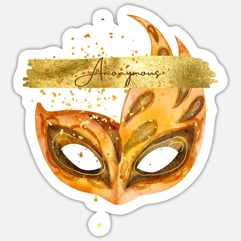 Anonymous mask. - Sticker size S (10 x 10 cm) - white matte