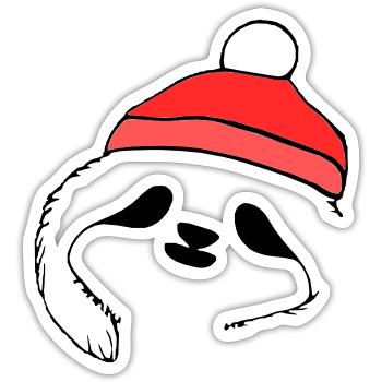 Sloth Christmas Cute Sloth Vector 2 - Sticker size S (10 x 10 cm) - white matte - Front