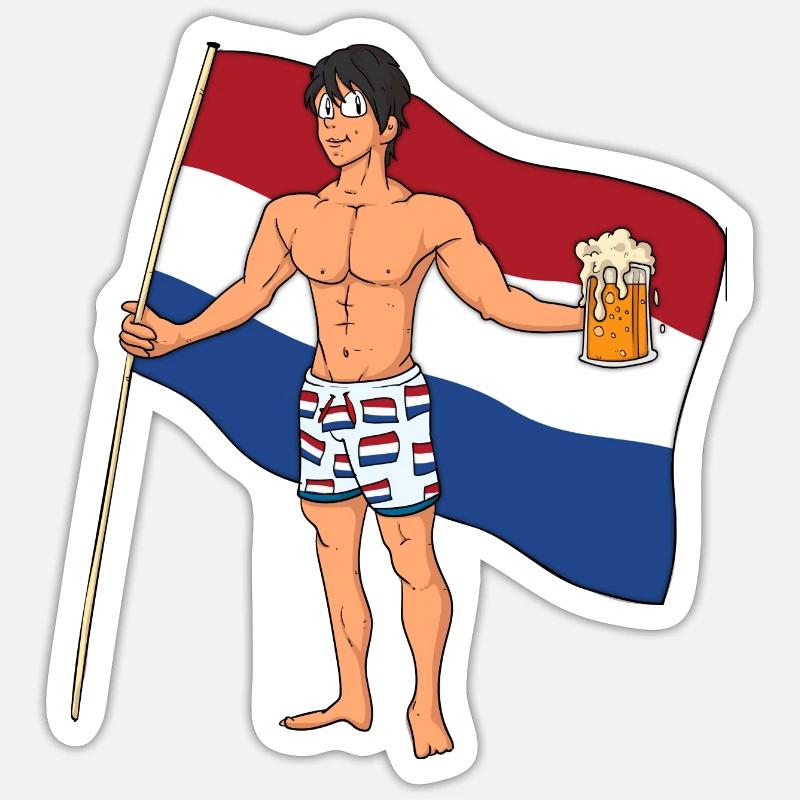 Pays-Bas Hot Boy - Sticker taille S (10 x 10 cm) - blanc mat