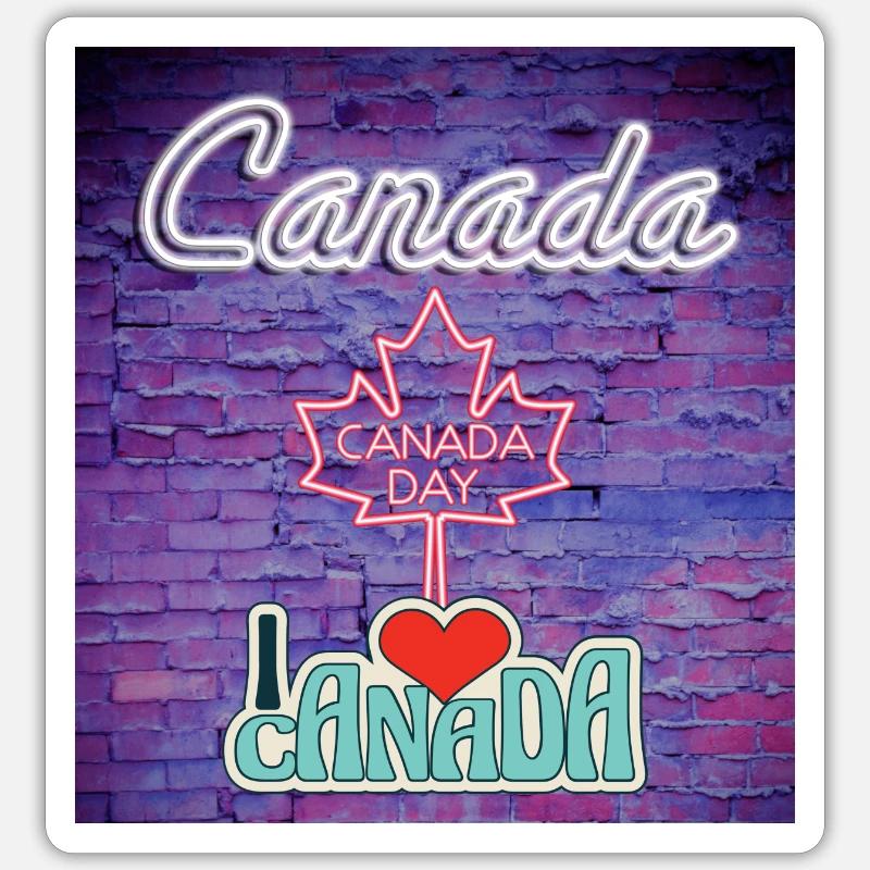 Canada, feuille d’érable. - Sticker taille S (10 x 10 cm) - blanc mat