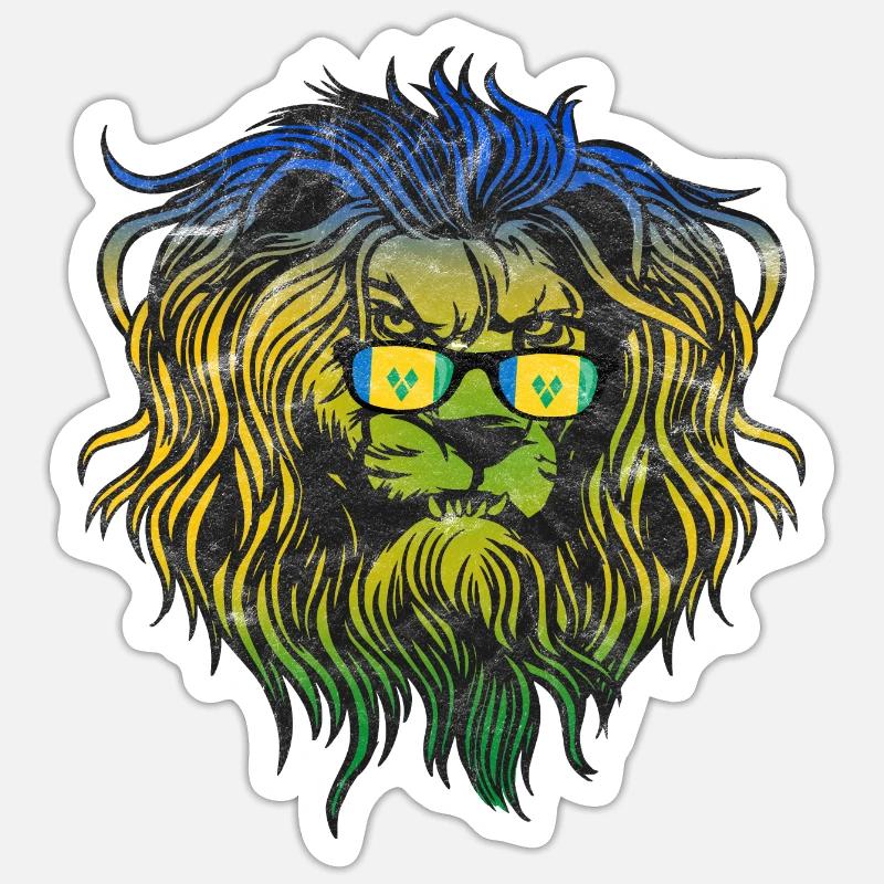 Saint-Vincent-et-les Grenadines - Sticker taille S (10 x 10 cm) - blanc mat