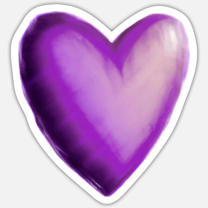 Herz lila violett Geschenkidee - Sticker Größe S (10 x 10 cm) - Mattweiß