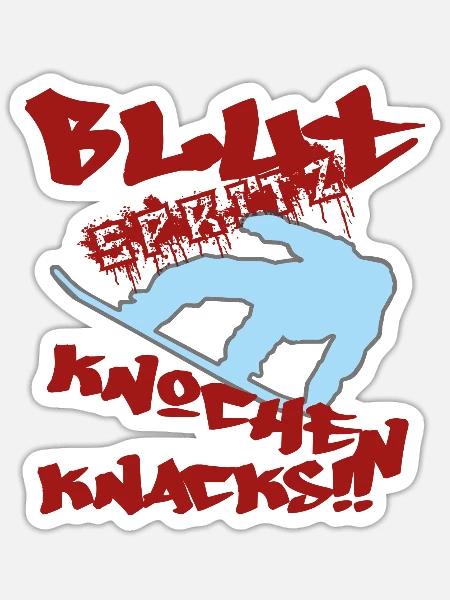 Blut spritz Knochen knacks - Sticker Größe S (10 x 10 cm) - Mattweiß