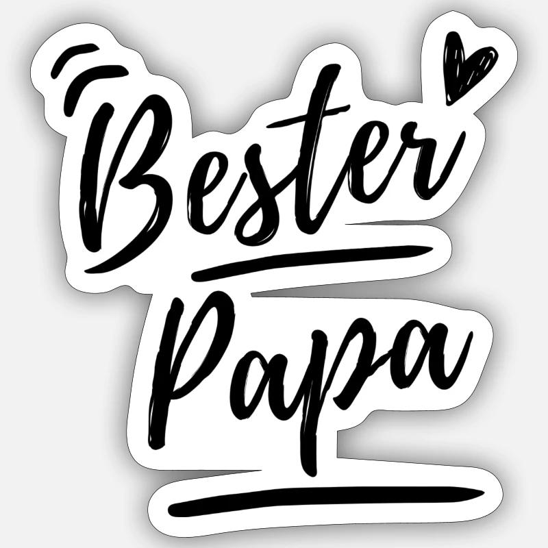 Bester Papa - Sticker Größe S (10 x 10 cm) - Mattweiß