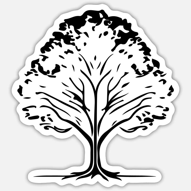 Baum Wald Symbol - Sticker Größe S (10 x 10 cm) - Mattweiß