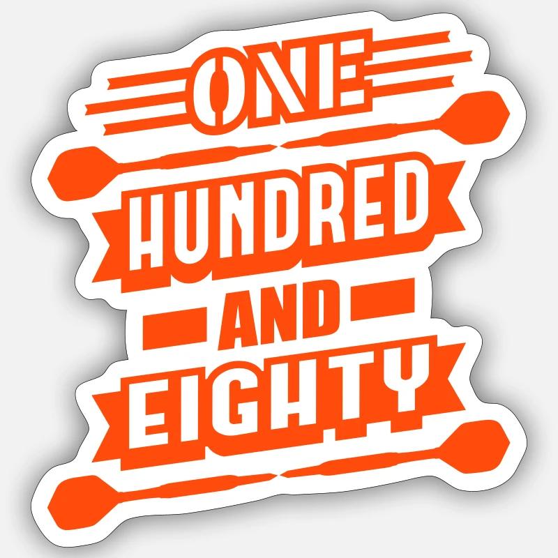 Cent quatre-vingts (fléchettes) - Sticker taille S (10 x 10 cm) - blanc mat