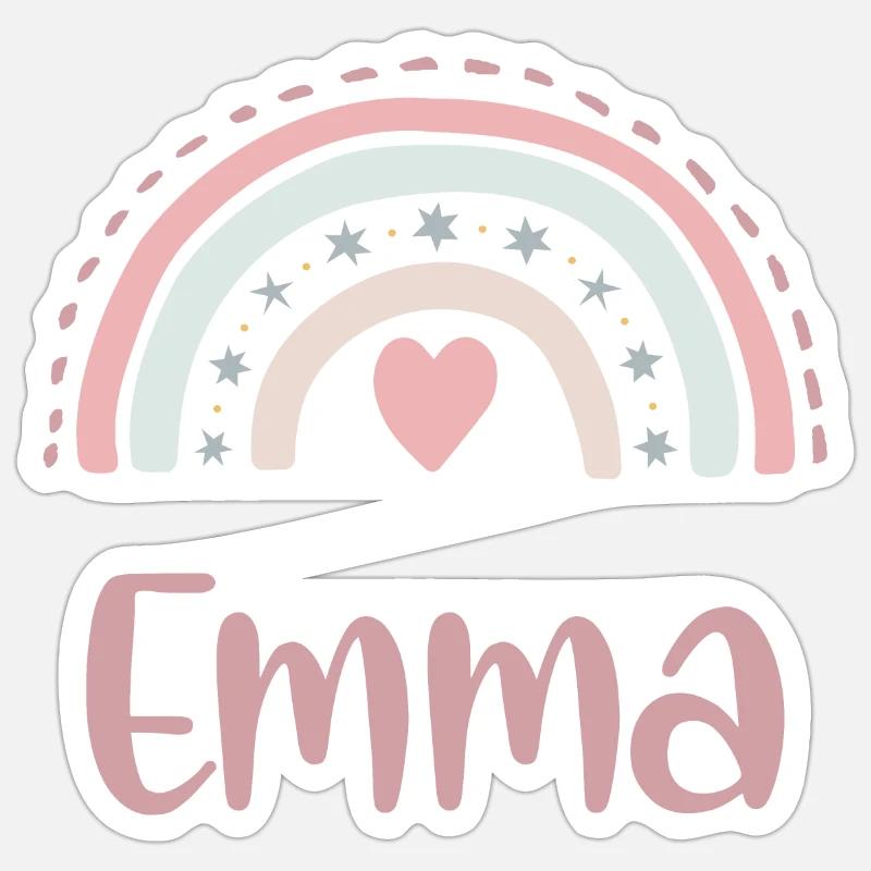 Emma Name Rainbow - Sticker size S (10 x 10 cm) - white matte