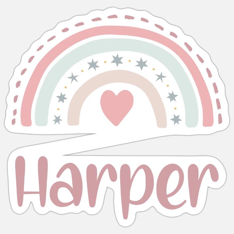 Harper Name Regenbogen Sticker Größe S (10 x 10 cm)
