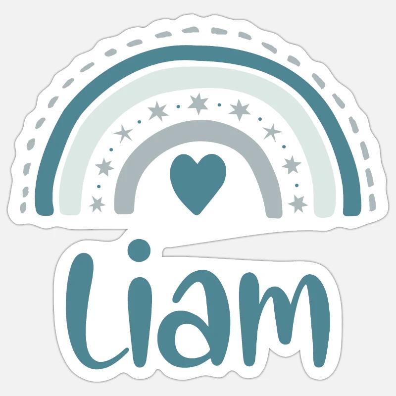Liam Name Rainbow - Sticker size S (10 x 10 cm) - white matte