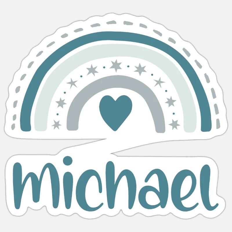 Michael Name Regenbogen Sticker Größe S (10 x 10 cm)