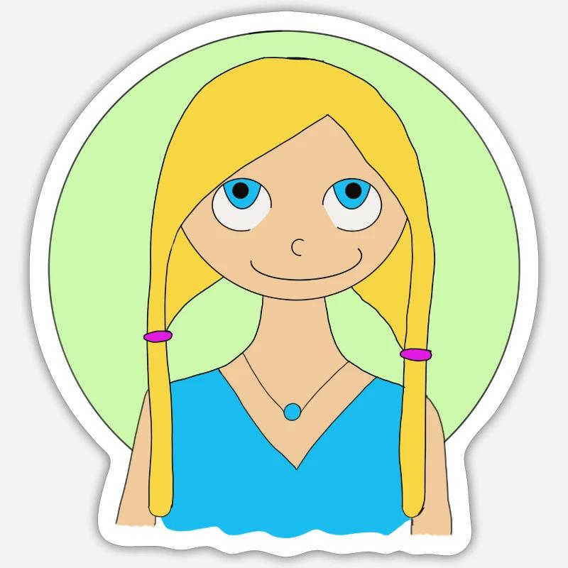 Mangamädchen - Sticker Größe S (10 x 10 cm) - Mattweiß