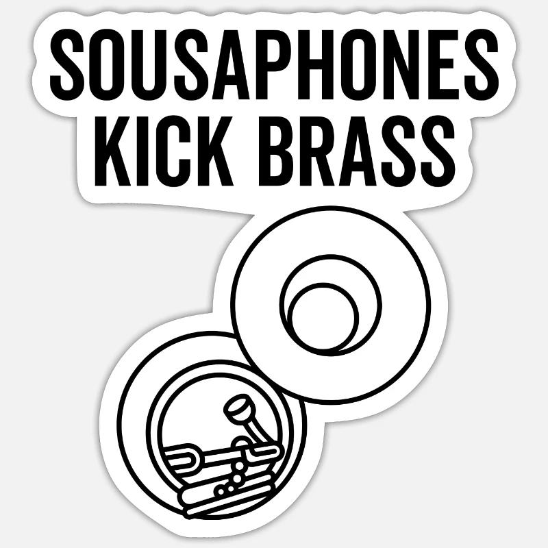 Sousaphone Kick Brass - Sticker Größe S (10 x 10 cm) - Mattweiß