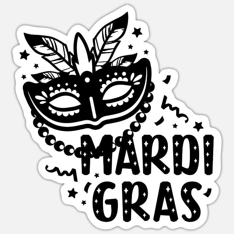 Mardi Gras Sticker size S (10 x 10 cm)