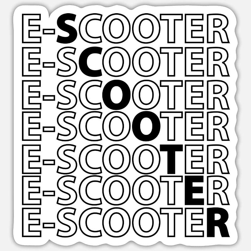 E-Scooter E-Roller Scooter - Sticker Größe S (10 x 10 cm) - Mattweiß