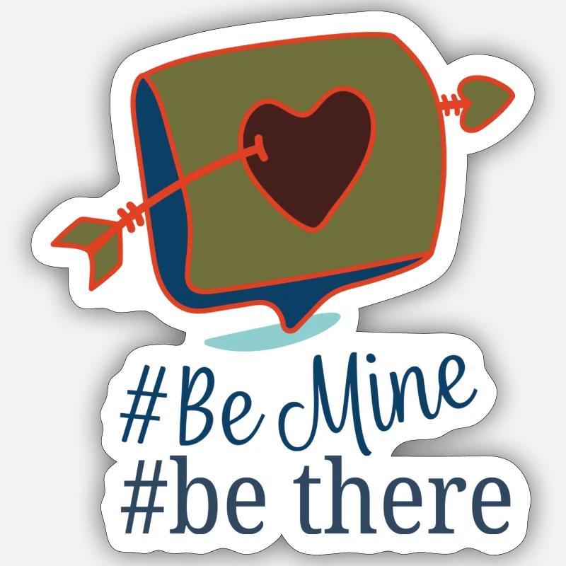 Saint-Valentin - Sticker taille S (10 x 10 cm) - blanc mat