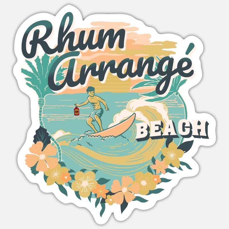 Rum Arranged Beach - Sticker size S (10 x 10 cm) - white matte