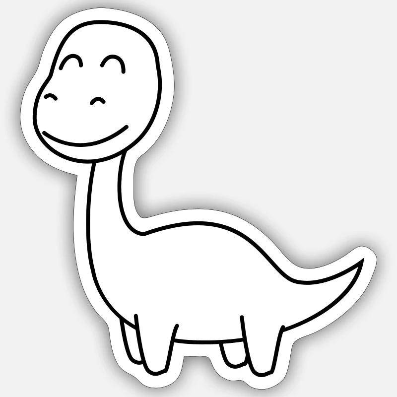 Dinosaur brontosaurus Comic Sticker size S (10 x 10 cm)