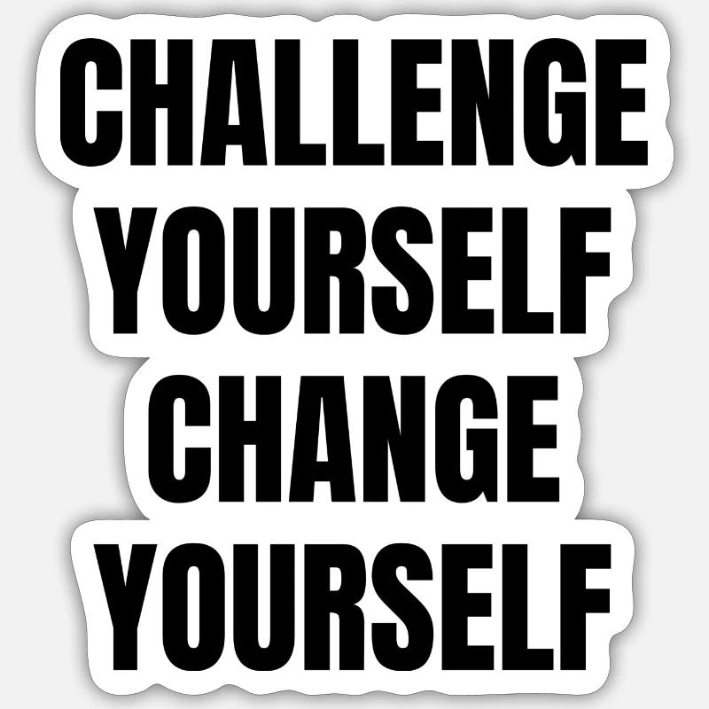 Challenge - Sticker Größe S (10 x 10 cm) - Mattweiß